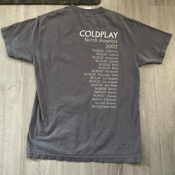 Vintage 2003 Coldplay A Rush Of Blood To The Head North American Tour T-Shirt - Picture 2 of 3